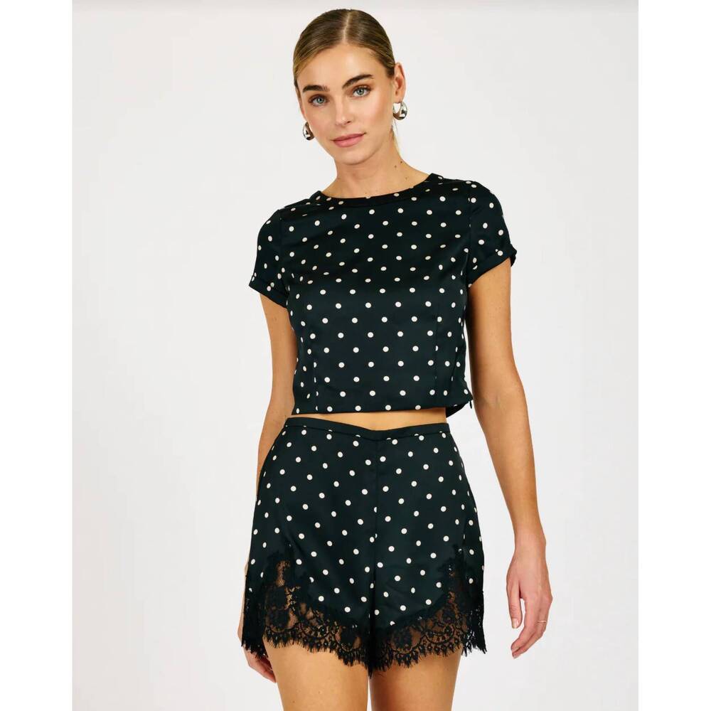 NEW LINE AND DOT sophie polka dot top in black
